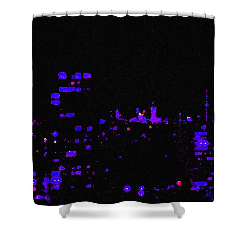 Toronto Shower Curtain featuring the painting Toronto City Lights by Michael A Klein