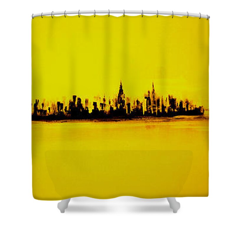 Art Shower Curtain featuring the painting City Of Gold by Jack Diamond