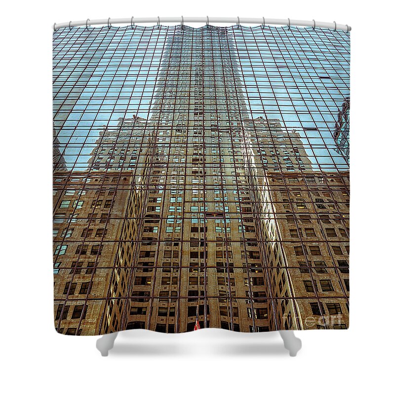 New York Cityy Shower Curtain featuring the photograph City reflection by Izet Kapetanovic