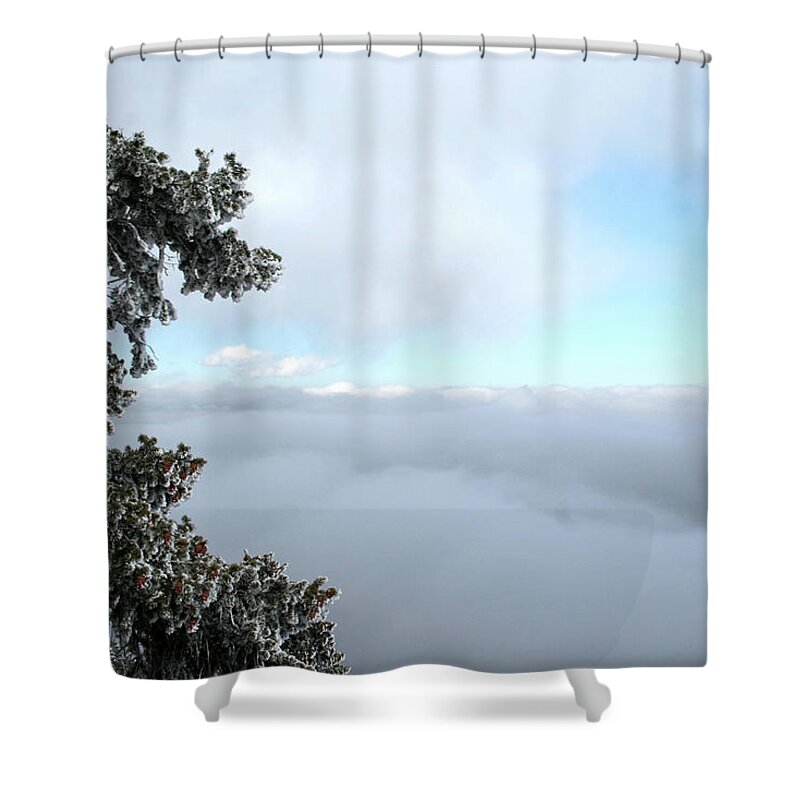 Clouds Shower Curtain featuring the photograph City Under a Blanket by Ric Bascobert