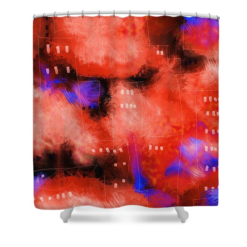 Abstract Shower Curtain featuring the digital art City Windows by Debra Baldwin