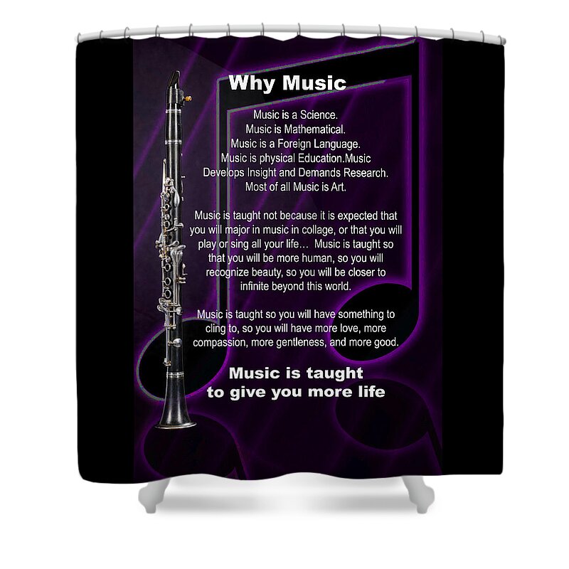 Clarinet Shower Curtain featuring the photograph Clarinet Why Music Picture or Poster 4817.02 by M K Miller