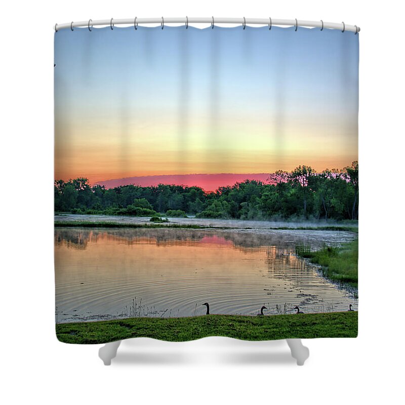 Clarksville Shower Curtain featuring the photograph Clarksville Pond by Bonfire Photography