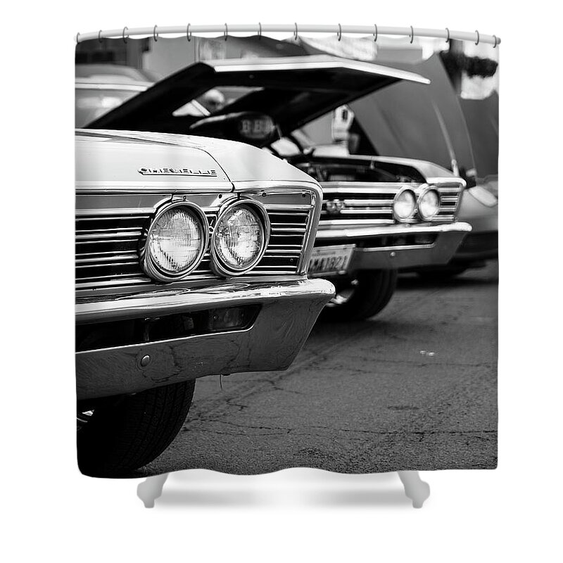 Classic Cars Shower Curtain featuring the photograph Classic Car Show by Catherine Avilez