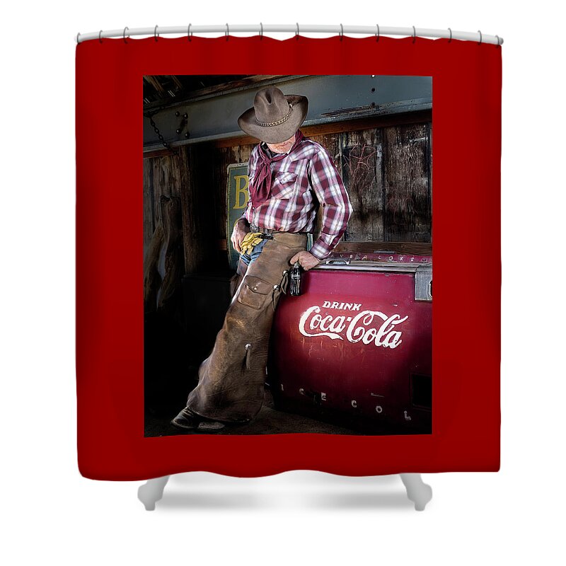 America Shower Curtain featuring the photograph Classic Coca-Cola Cowboy by James Sage