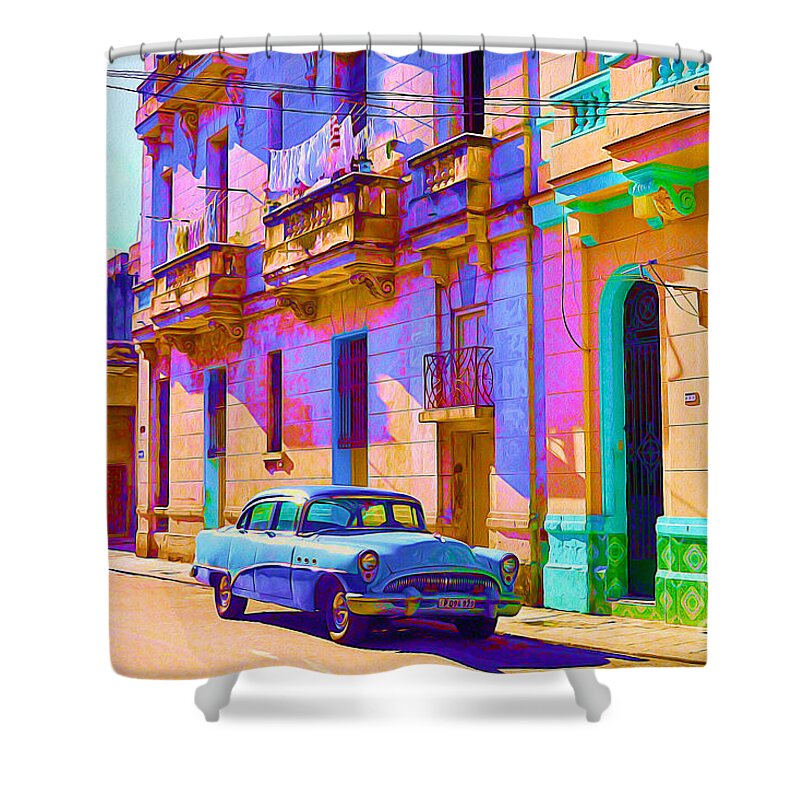 Havana Shower Curtain featuring the painting Classic Havana by Chris Andruskiewicz