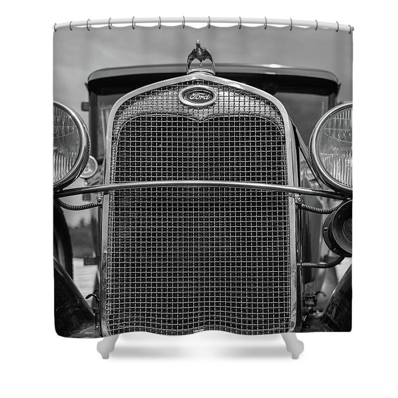 Car Shower Curtain featuring the photograph Classic Old Ford Car Model A by Edward Fielding