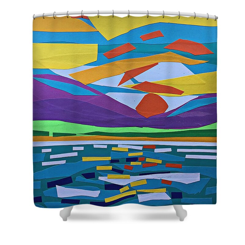 Sunset Shower Curtain featuring the mixed media Classic sunset by Enrique Zaldivar
