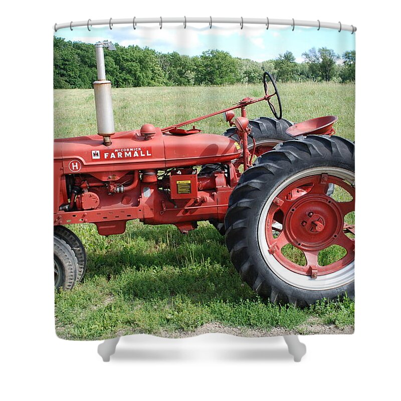 Farm Shower Curtain featuring the photograph Classic Tractor by Richard Bryce and Family