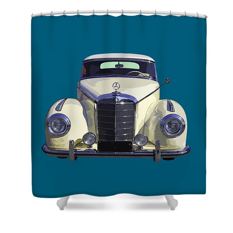 Mercedes Benz 300 Shower Curtain featuring the photograph Classic White Mercedes Benz 300 by Keith Webber Jr