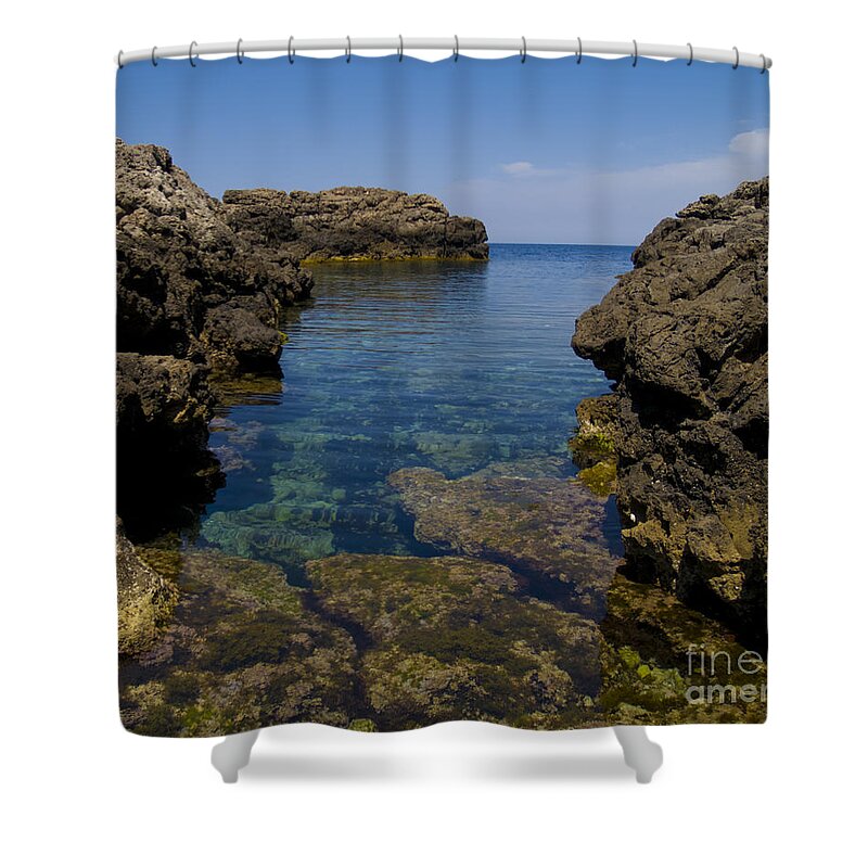 Aglae Shower Curtain featuring the photograph Clear water of Mallorca by Anastasy Yarmolovich