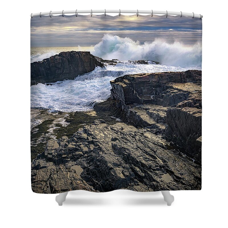 Bald Head Cliff Shower Curtain featuring the photograph Clearing Storm at Bald Head Cliff by Rick Berk