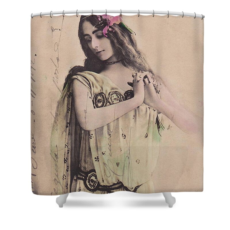 Cleo Shower Curtain featuring the photograph Cleo de Merode by Reutlingers