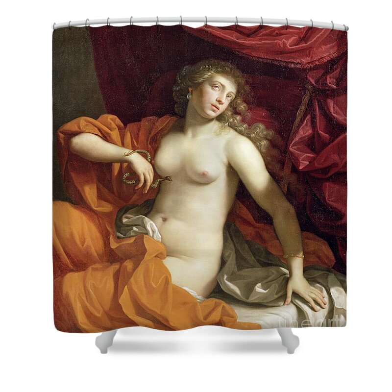 Cleopatra Shower Curtain featuring the painting Cleopatra by Benedetto the Younger Gennari