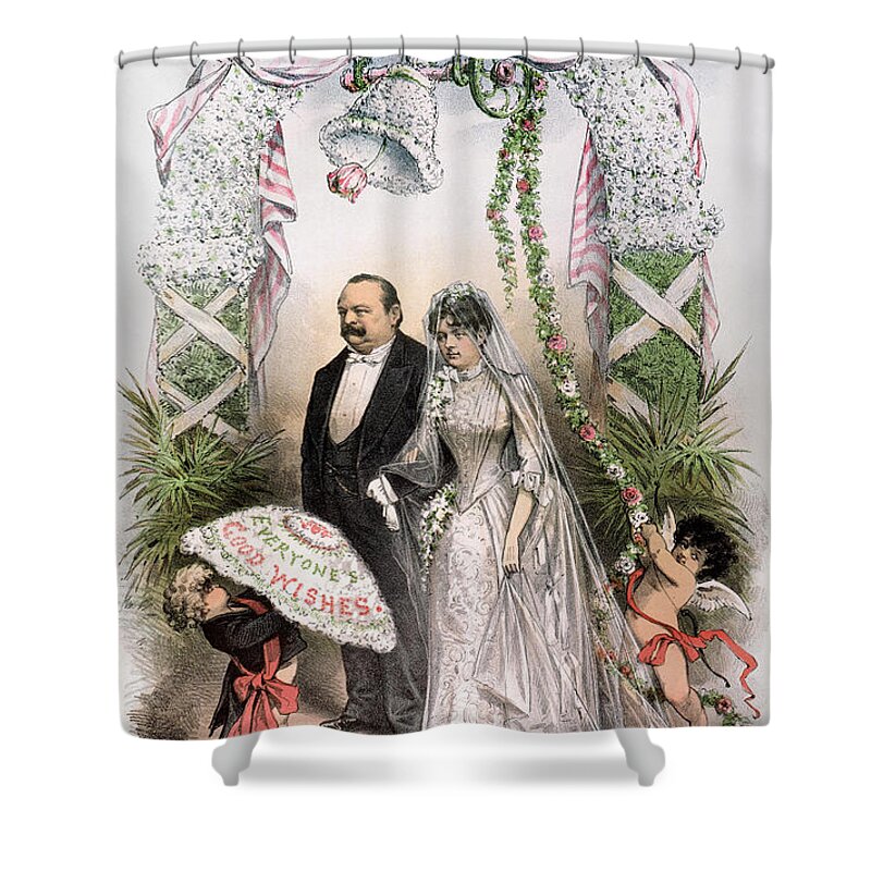 1886 Shower Curtain featuring the photograph Clevelands Wedding, 1886 by Granger