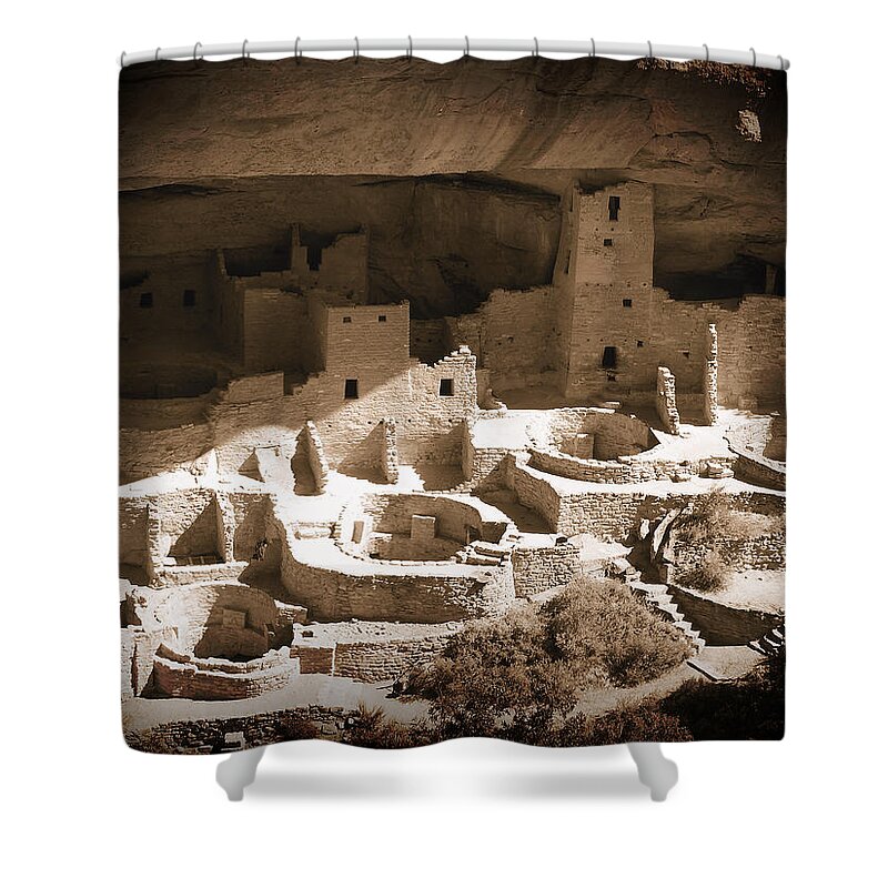 Mesa Verde Shower Curtain featuring the photograph Cliff Palace Mesa Verde by Kurt Van Wagner