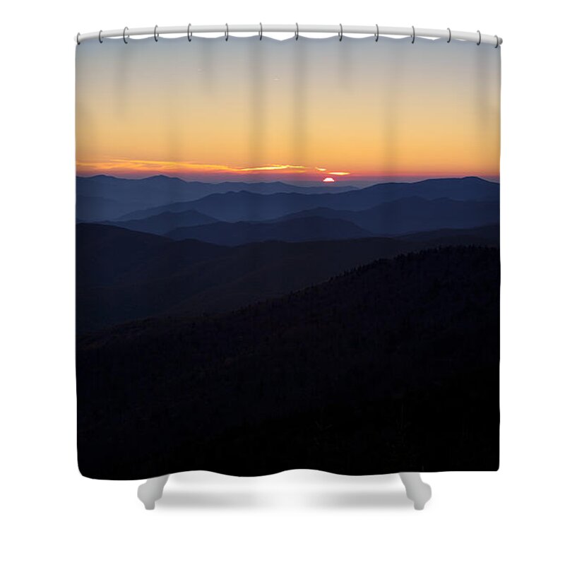 Smoky Shower Curtain featuring the photograph Clingmans Dome Sunset by Jonas Wingfield