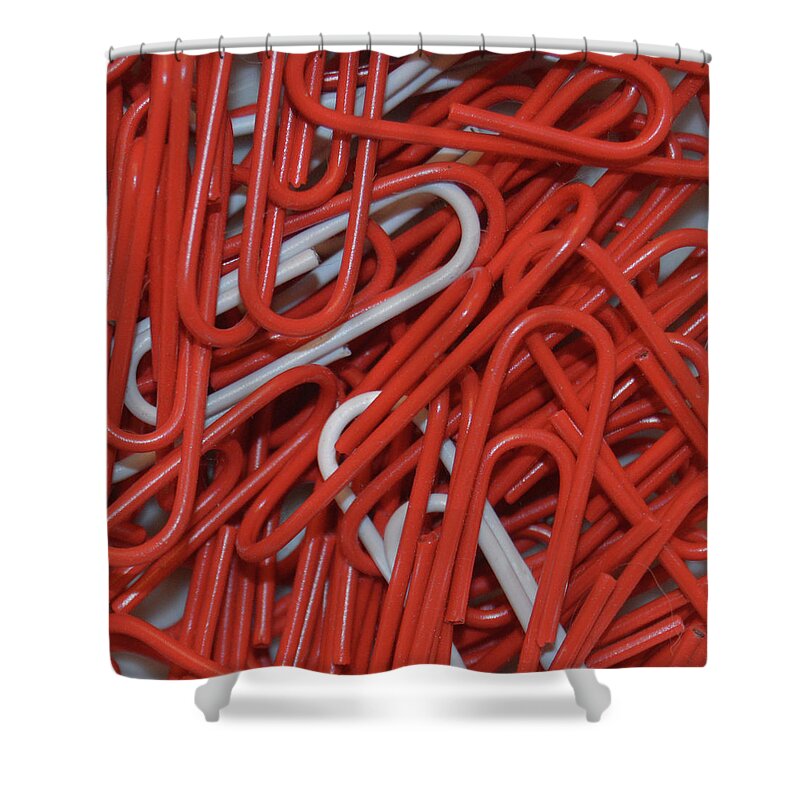 Paper Clips Shower Curtain featuring the digital art Clip It by Kathy Kelly