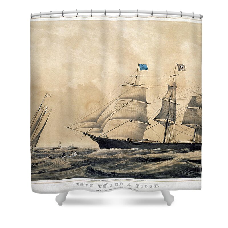 1856 Shower Curtain featuring the photograph Clipper Ship Adelaide by Granger