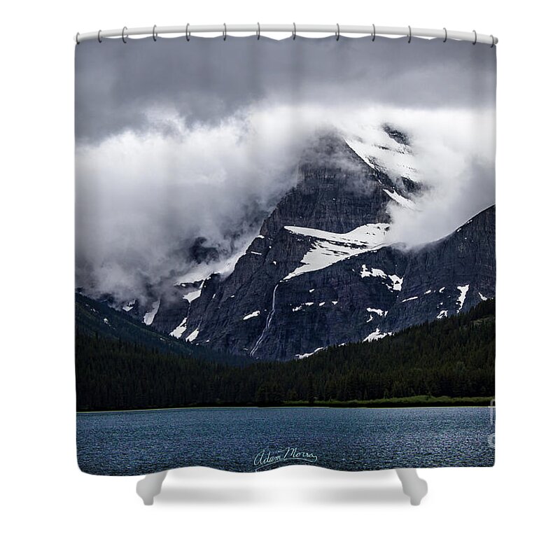 Glacier Shower Curtain featuring the photograph Cloaked in Storm by Adam Morsa