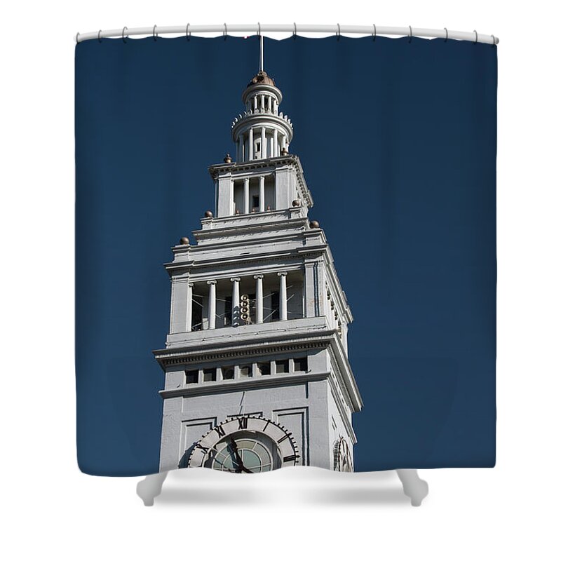 Built Shower Curtain featuring the photograph Clock tower of the train station in San Francisco by Amanda Mohler