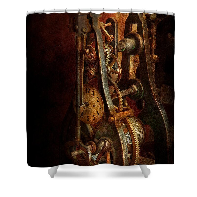 Hdr Shower Curtain featuring the photograph Clockmaker - Careful I bite by Mike Savad