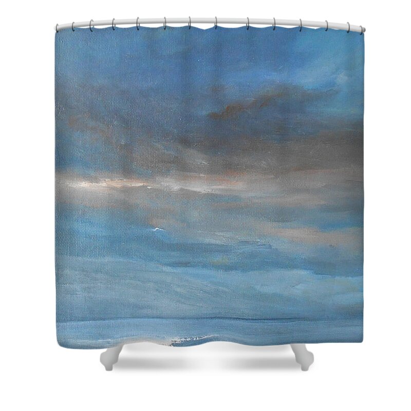 Seascape Shower Curtain featuring the painting Close Of Day by Jane See