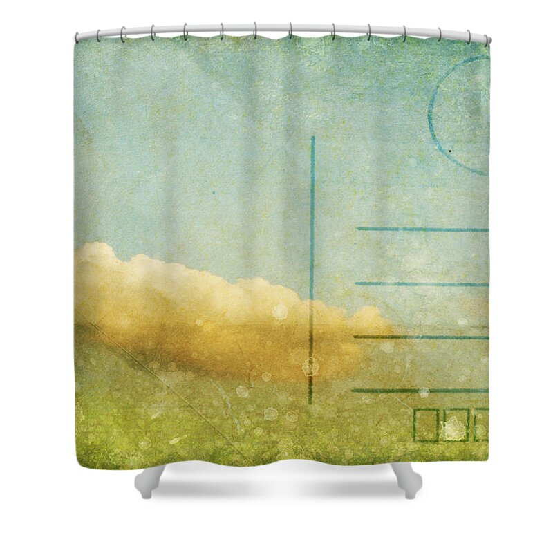 Address Shower Curtain featuring the photograph Cloud And Sky On Postcard by Setsiri Silapasuwanchai