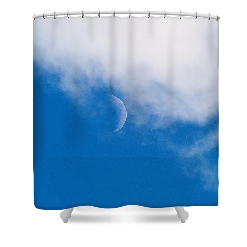 December Skies Shower Curtain featuring the photograph Cloud Catching Moon				 by Richard Thomas