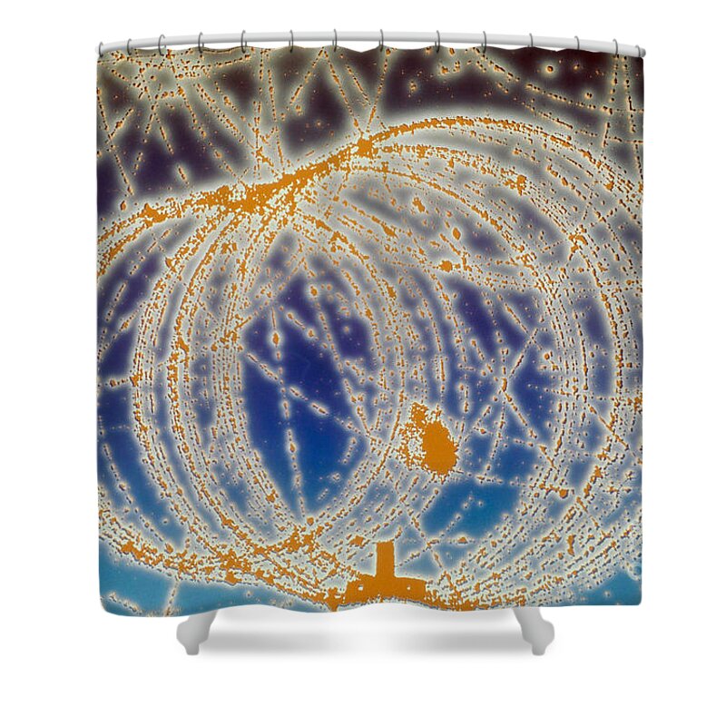 Subatomic Track Shower Curtain featuring the photograph Cloud Chamber by Photo Researchers