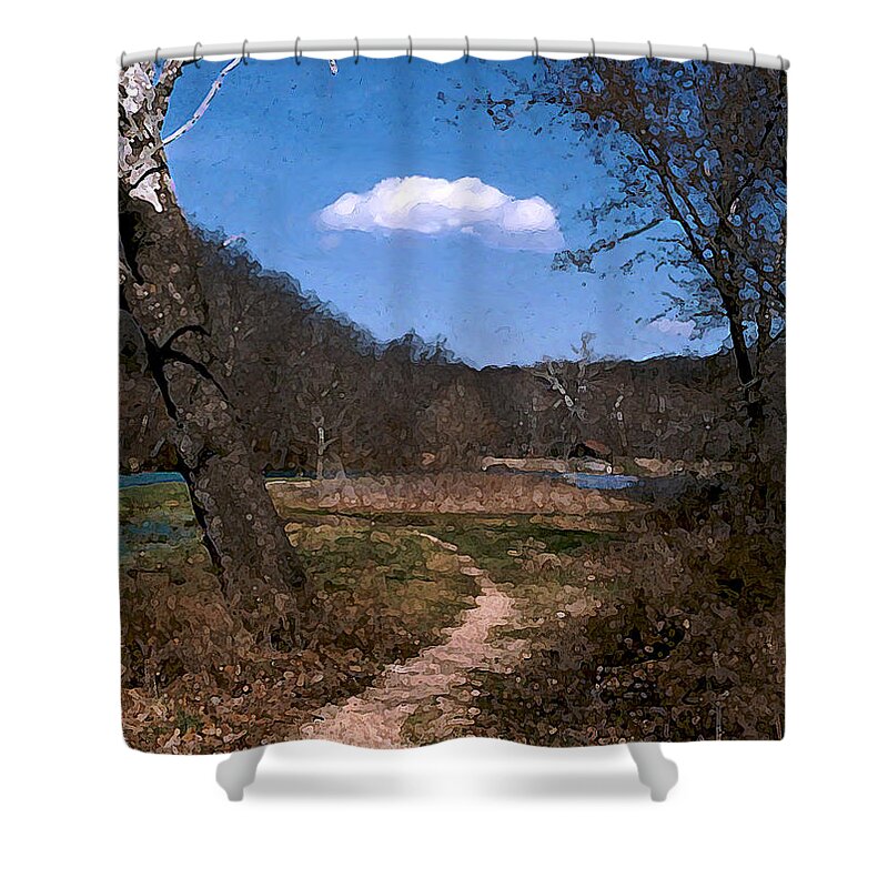 Landscape Shower Curtain featuring the photograph Cloud Destination by Steve Karol