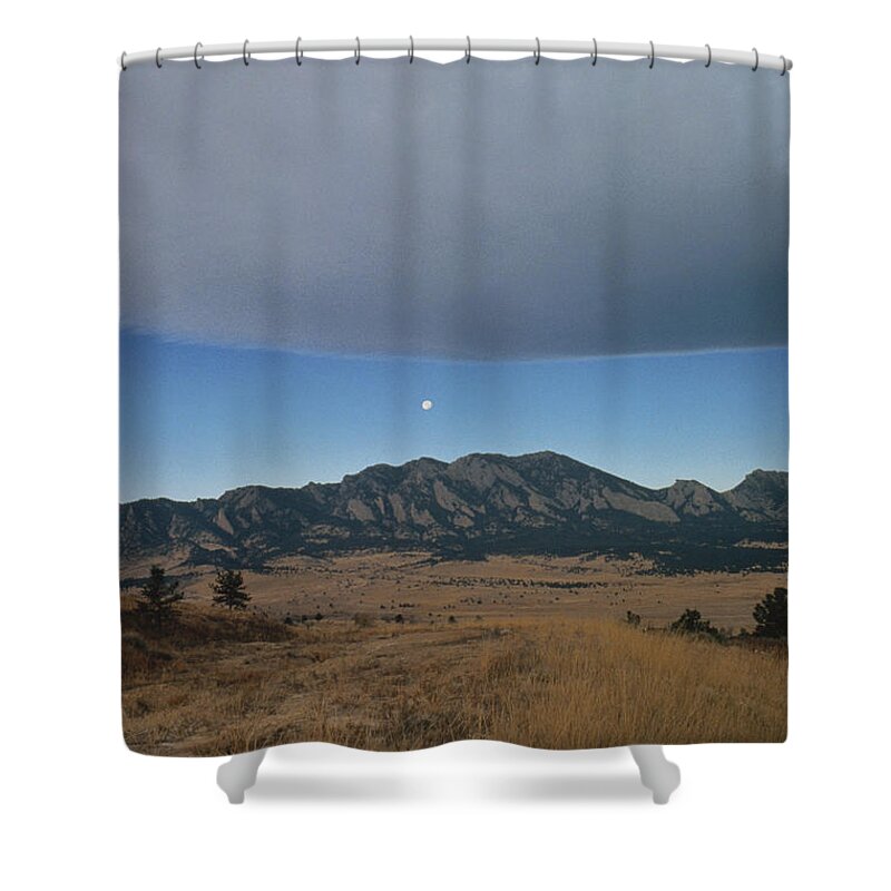Cloud Shower Curtain featuring the photograph Cloud layer over Rocky Mountains by Henry Lansford