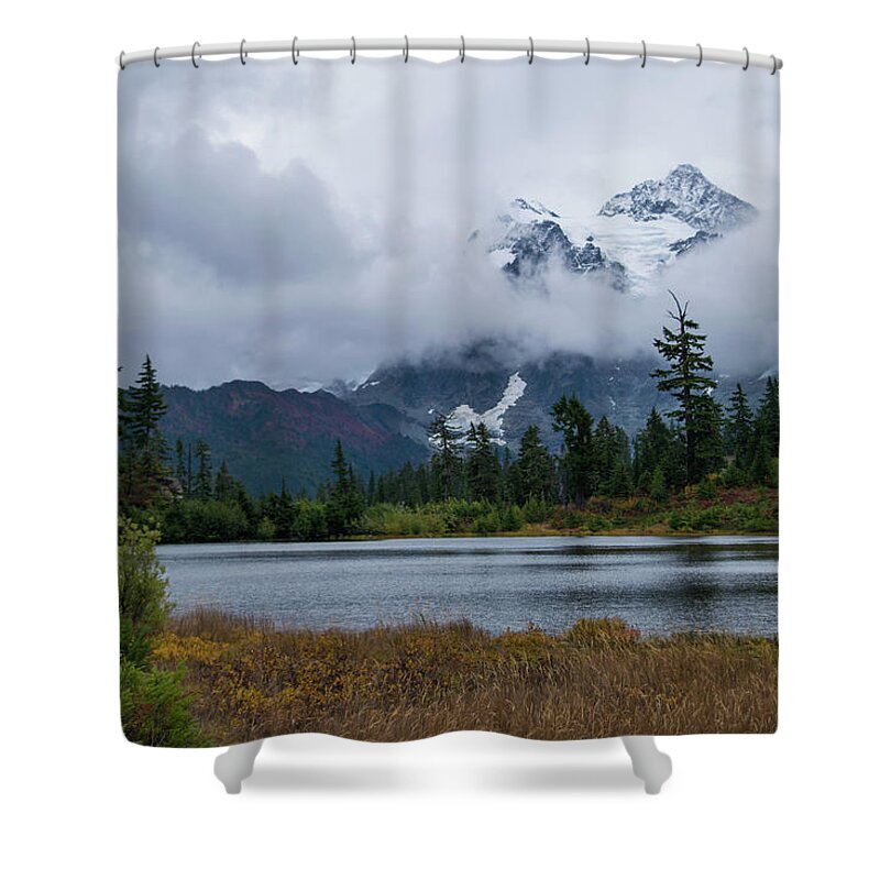 Mt Shuksan Shower Curtain featuring the photograph Cloud Mountain by Tom Cochran