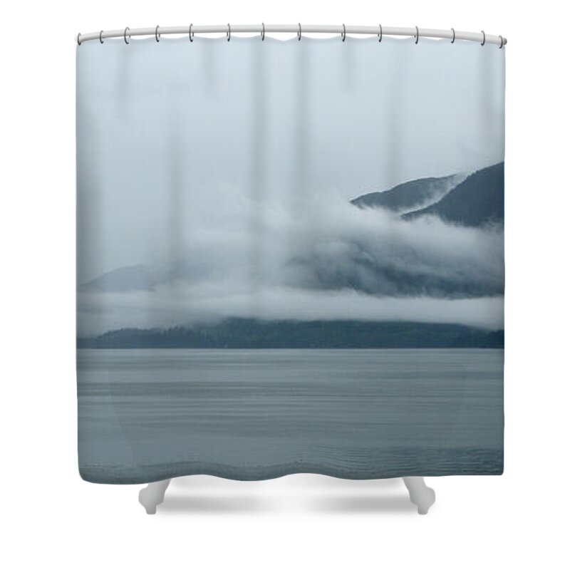 Rick Bures Shower Curtain featuring the photograph Cloud-wreathed Coastline Inside Passage Alaska by Rick Bures