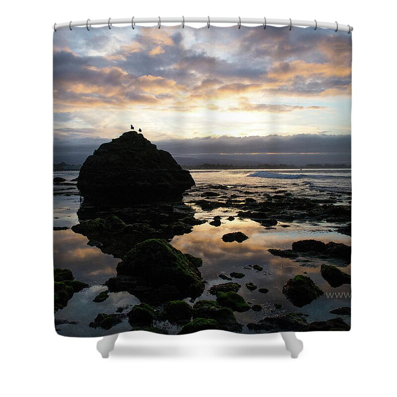 West Cliff Shower Curtain featuring the photograph Clouds in the sea by Lora Lee Chapman