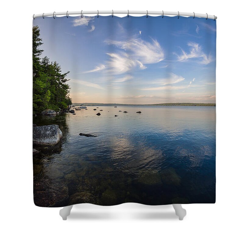 Branch Lake Shower Curtain featuring the photograph Clouds over Branch Lake by Kirkodd Photography Of New England