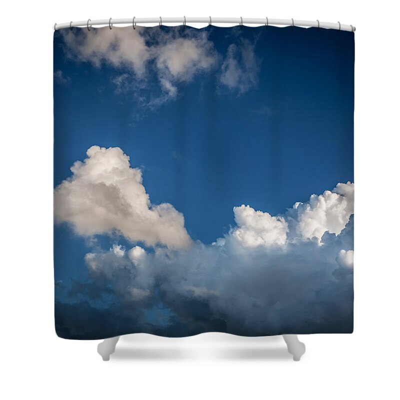 Clouds Shower Curtain featuring the photograph Clouds Stratocumulus Blue Sky Painted 13 by Rich Franco