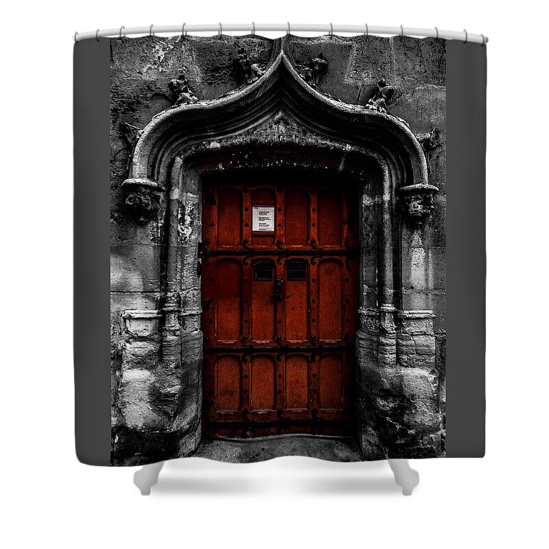 Paris Shower Curtain featuring the photograph Cluny Door by Pamela Newcomb