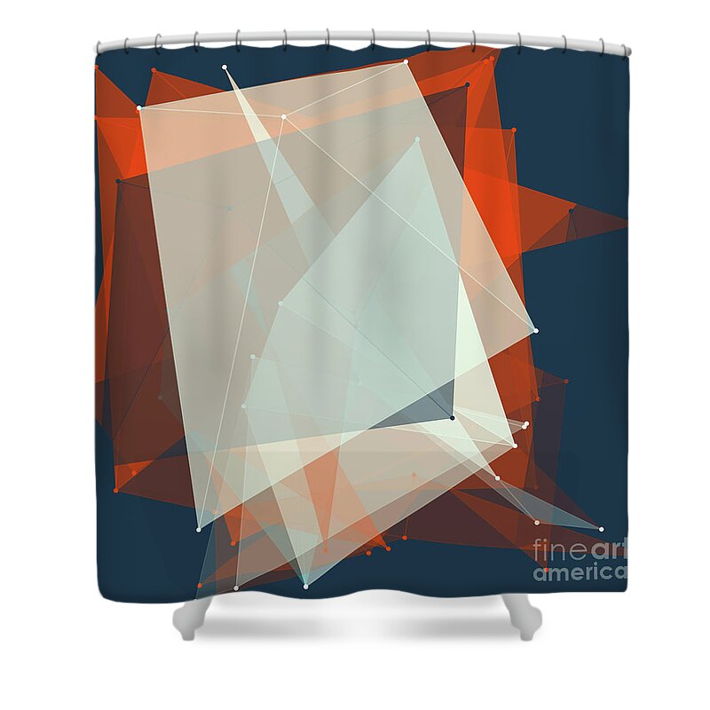 Abstract Shower Curtain featuring the digital art Coast Polygon Pattern by Frank Ramspott