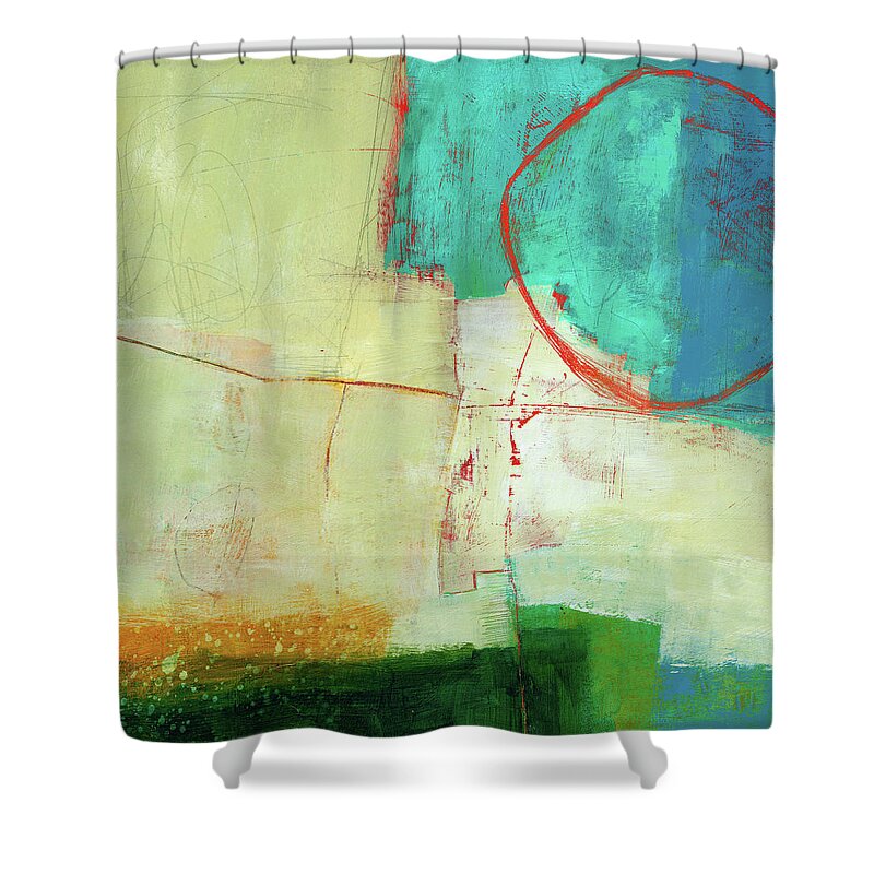 Jane Davies Shower Curtain featuring the painting Coastal Fragment #7 by Jane Davies
