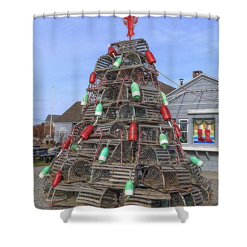 Boat Shower Curtain featuring the photograph Coastal Maine Christmas Tree by Edward Fielding