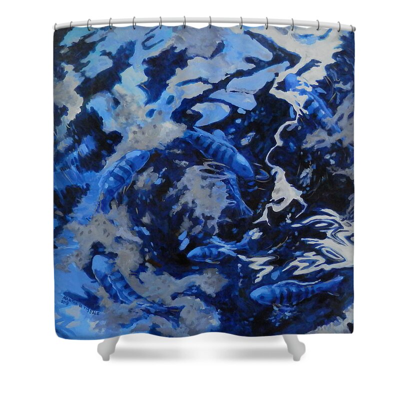 Blue Shower Curtain featuring the painting Cobalt #2 by Martha Tisdale