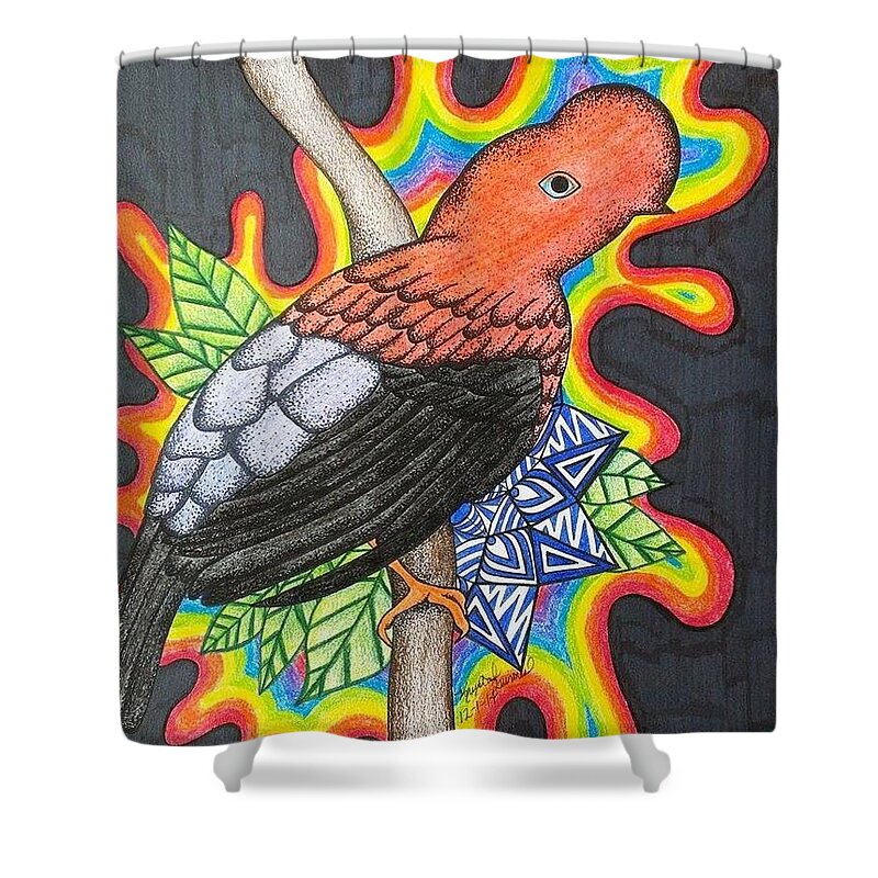 Cock Shower Curtain featuring the photograph Cock Of The Rock by Krys Whitney