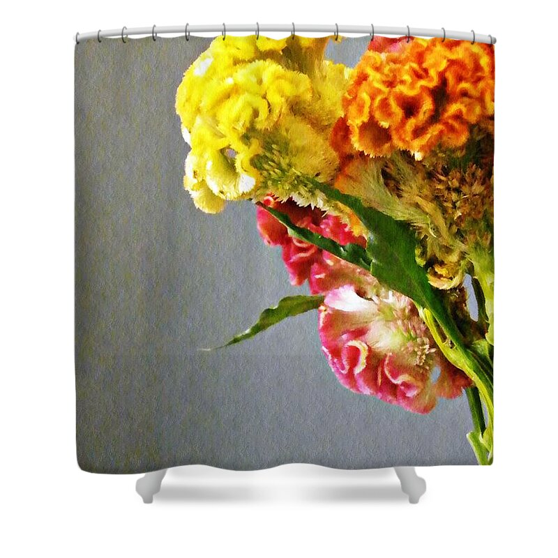 Cockscomb Shower Curtain featuring the photograph Cockscomb Bouquet 4 by Sarah Loft