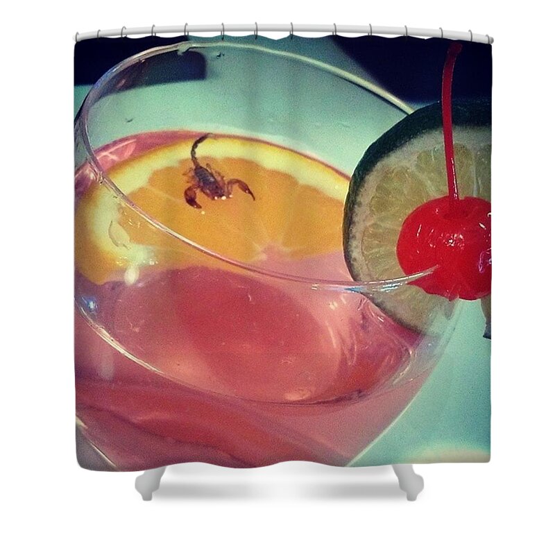 Craft Cocktails Shower Curtain featuring the photograph Cocktail With A Bite by Sacha Kinser