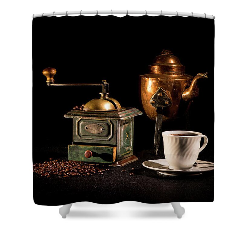 Coffee-time Shower Curtain featuring the photograph Coffee-time by Torbjorn Swenelius
