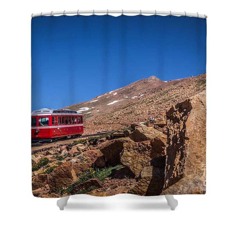 Cog Shower Curtain featuring the photograph Cog Above the Tree Line by Lynn Sprowl
