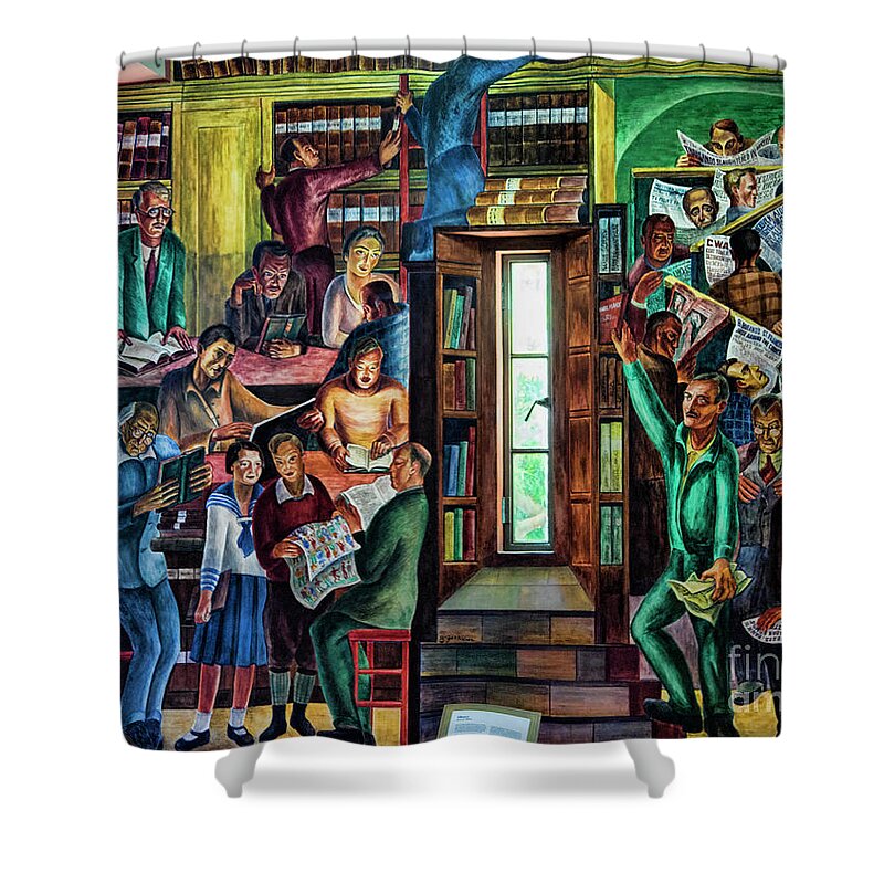 Coit Tower Shower Curtain featuring the photograph Coit Tower interior Art by Chuck Kuhn
