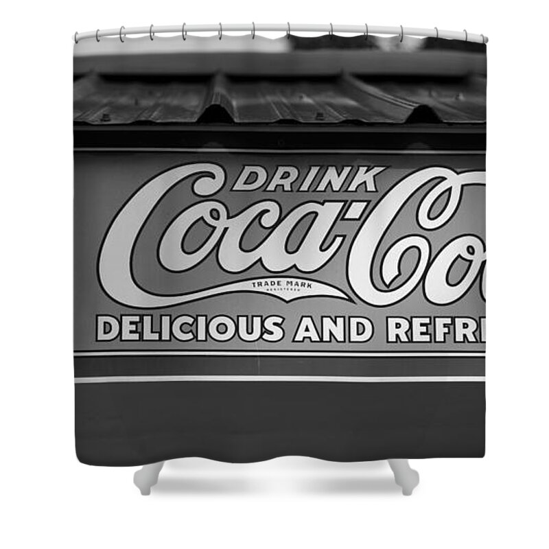 Coke Shower Curtain featuring the photograph Coke sign work 7 by David Lee Thompson