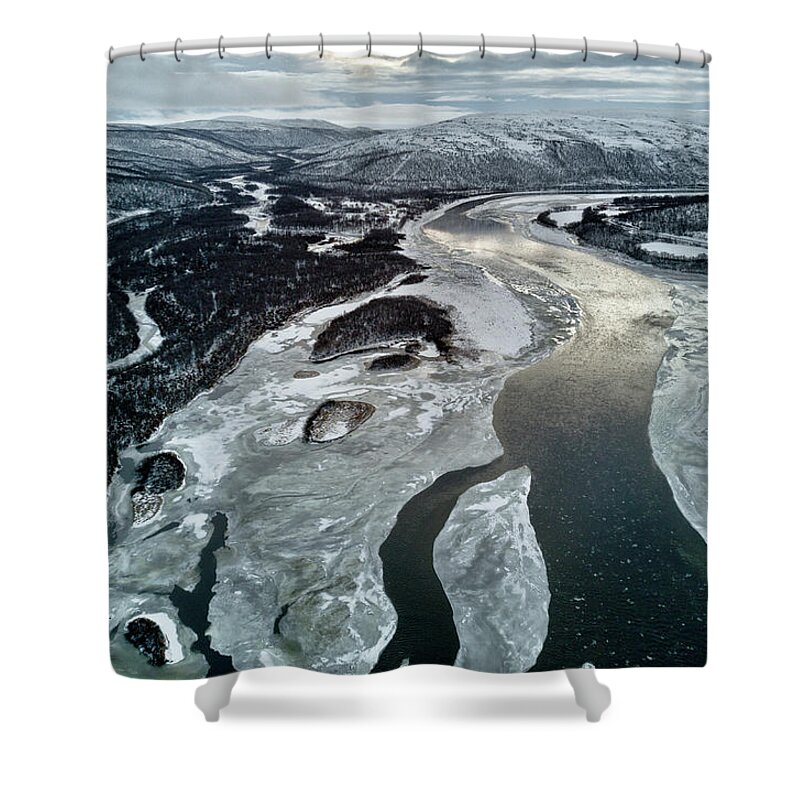 Landscape Shower Curtain featuring the photograph Cold Days I by Pekka Sammallahti